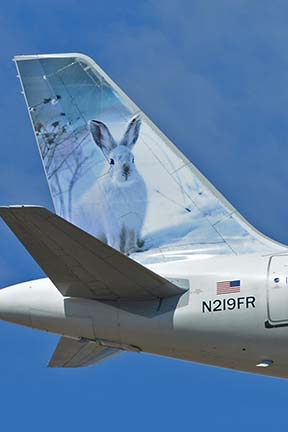 Frontier Airbus A320-214 N219FR Snowshoe Hare-Jack, Phoenix Sky Harbor, November 3, 2016